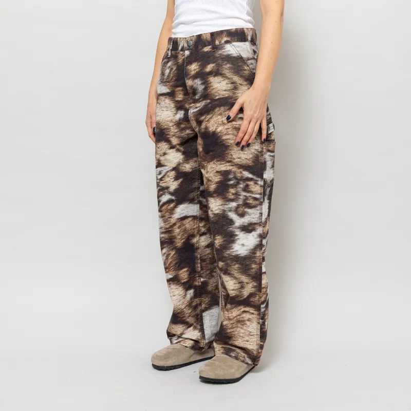 Carhartt WIP Womens Brandon Single Knee Pants Wild Dog Print Stonewashed-1