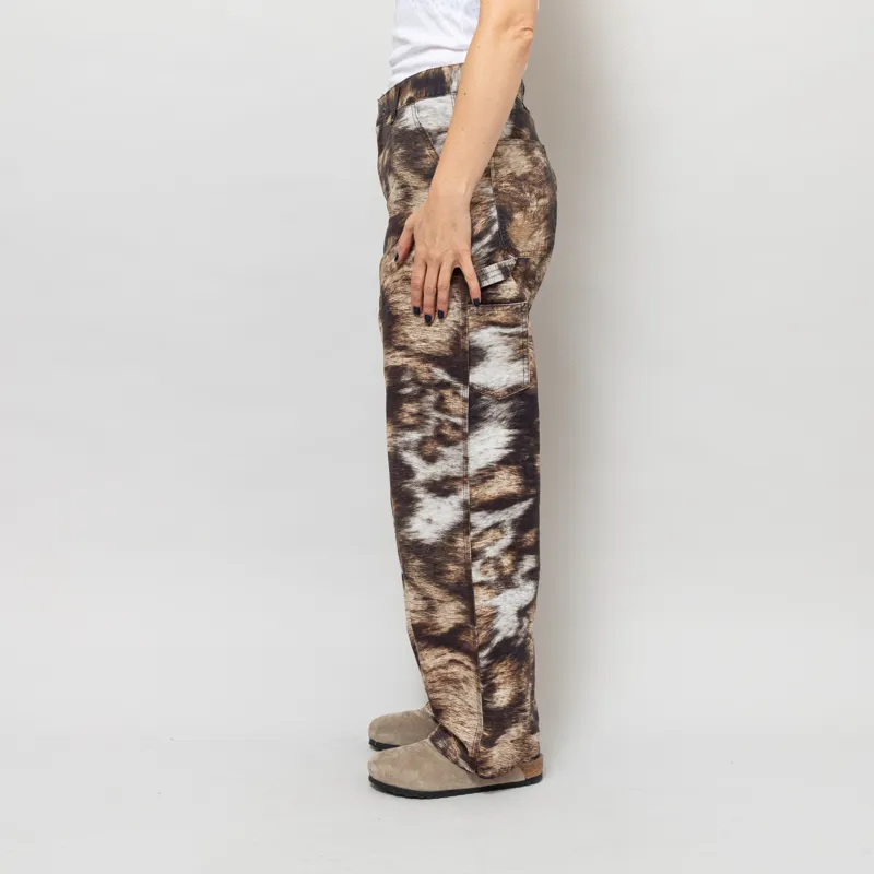 Carhartt WIP Womens Brandon Single Knee Pants Wild Dog Print Stonewashed-2
