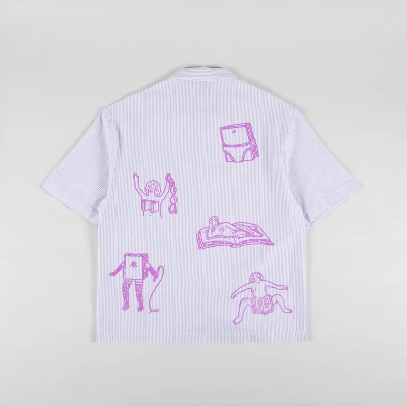 Edwin Readers Club Shirt Lila White-1