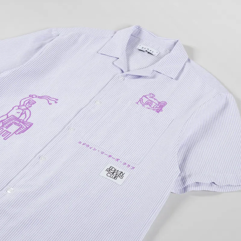 Edwin Readers Club Shirt Lila White-2