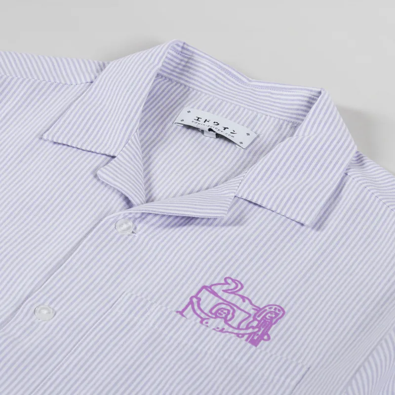 Edwin Readers Club Shirt Lila White-4