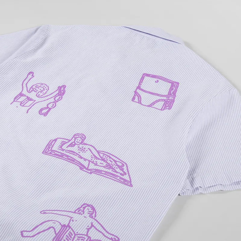 Edwin Readers Club Shirt Lila White-3