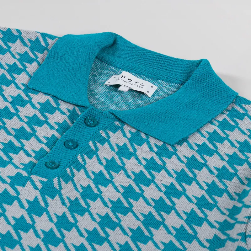 Edwin Jax Polo Knit Blue Light Grey-2