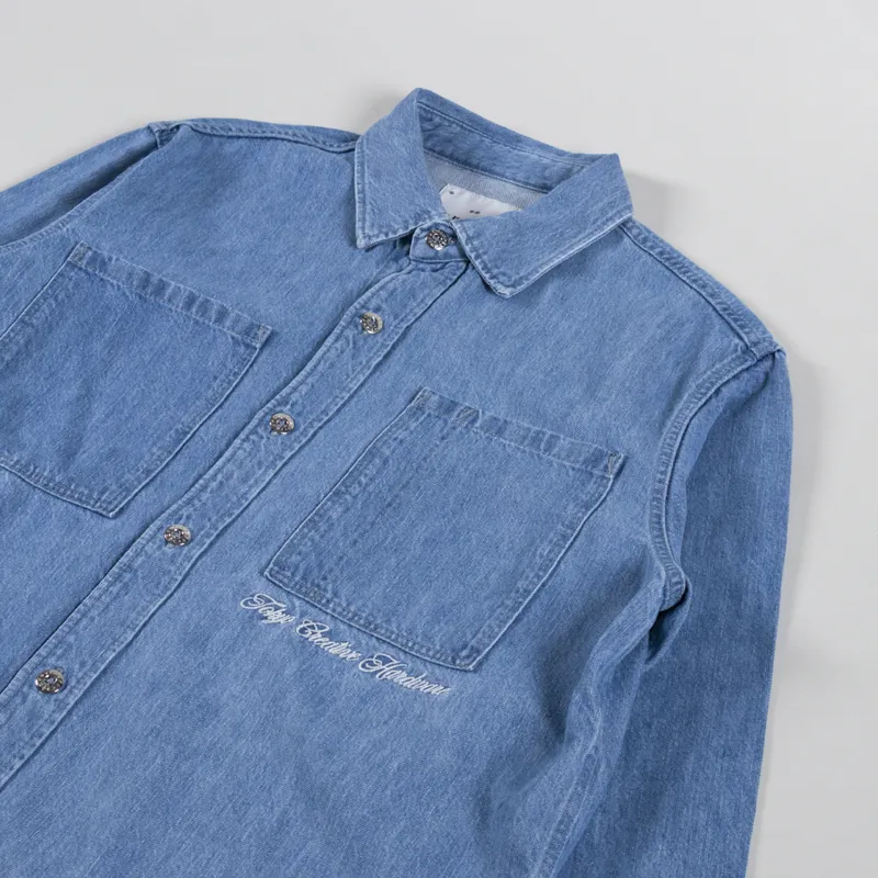 Edwin Big-DNM Long Sleeve Shirt Blue-2