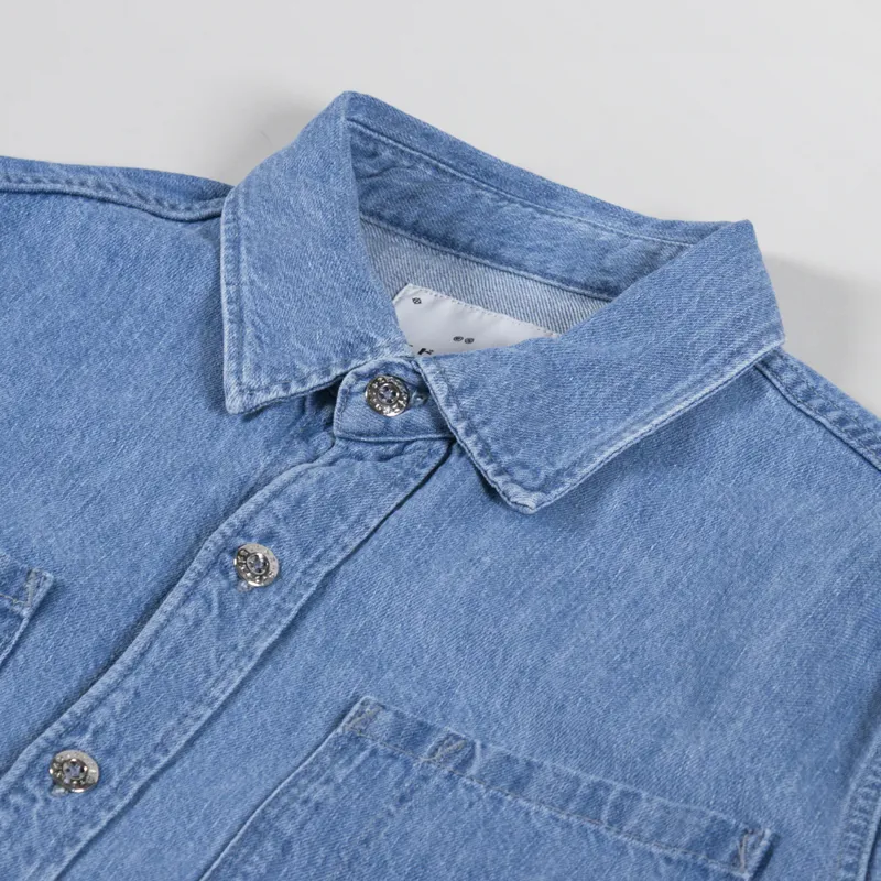 Edwin Big-DNM Long Sleeve Shirt Blue-4