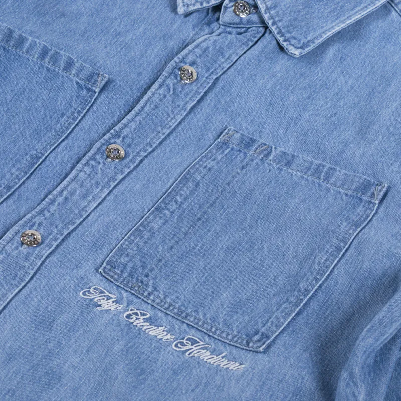 Edwin Big-DNM Long Sleeve Shirt Blue-5