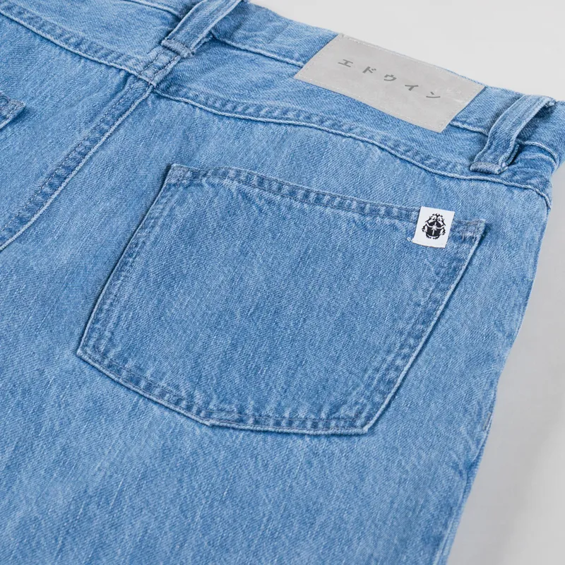 Edwin Bridger Shorts Blue Heavy Bleach Wash-5