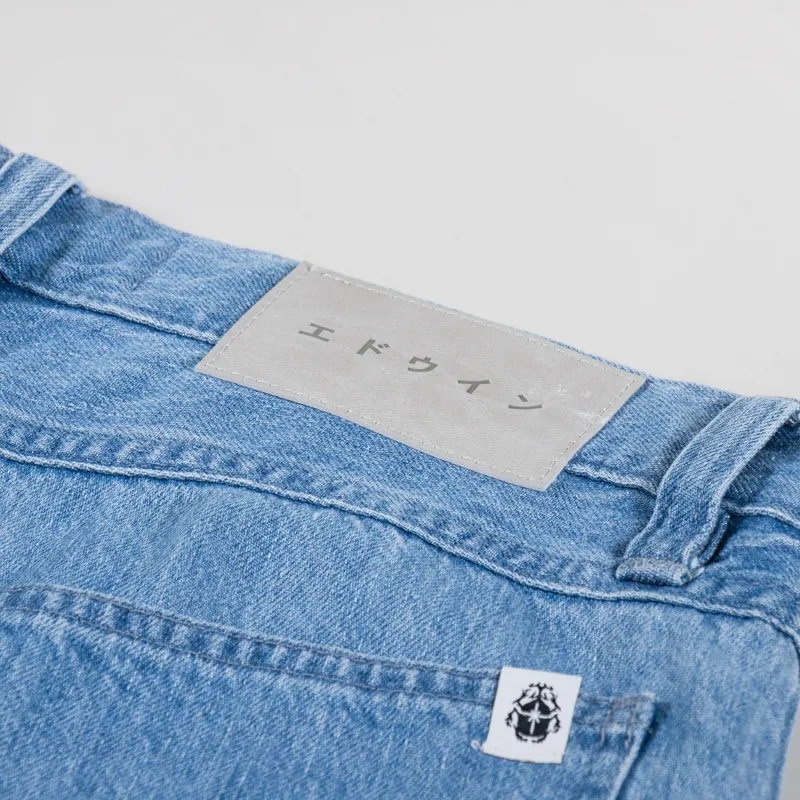 Edwin Bridger Shorts Blue Heavy Bleach Wash-6