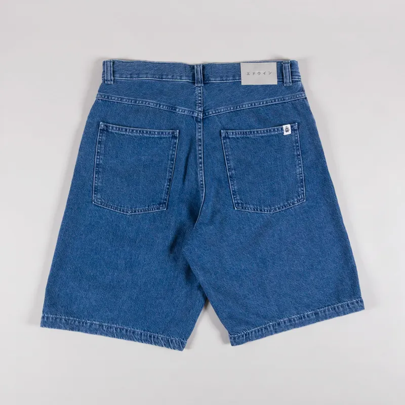Edwin Worker Shorts Blue Light Stone Washed-1