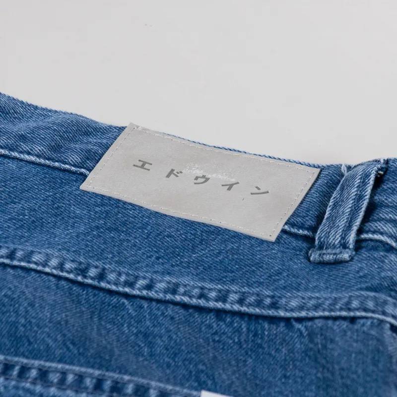 Edwin Worker Shorts Blue Light Stone Washed-8