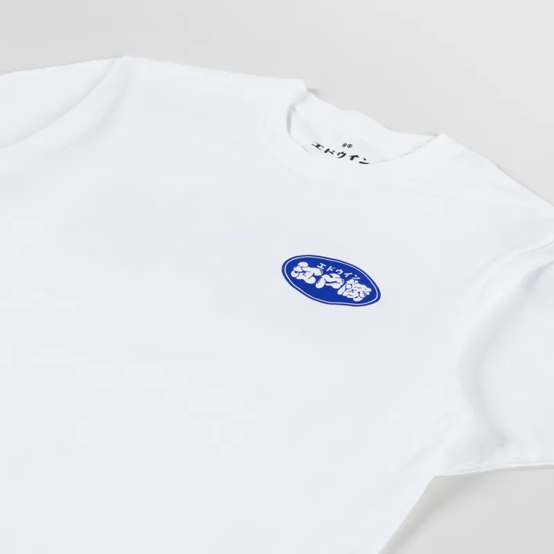 Edwin Mens Graphic Edo Win Logo Tee T Shirt White