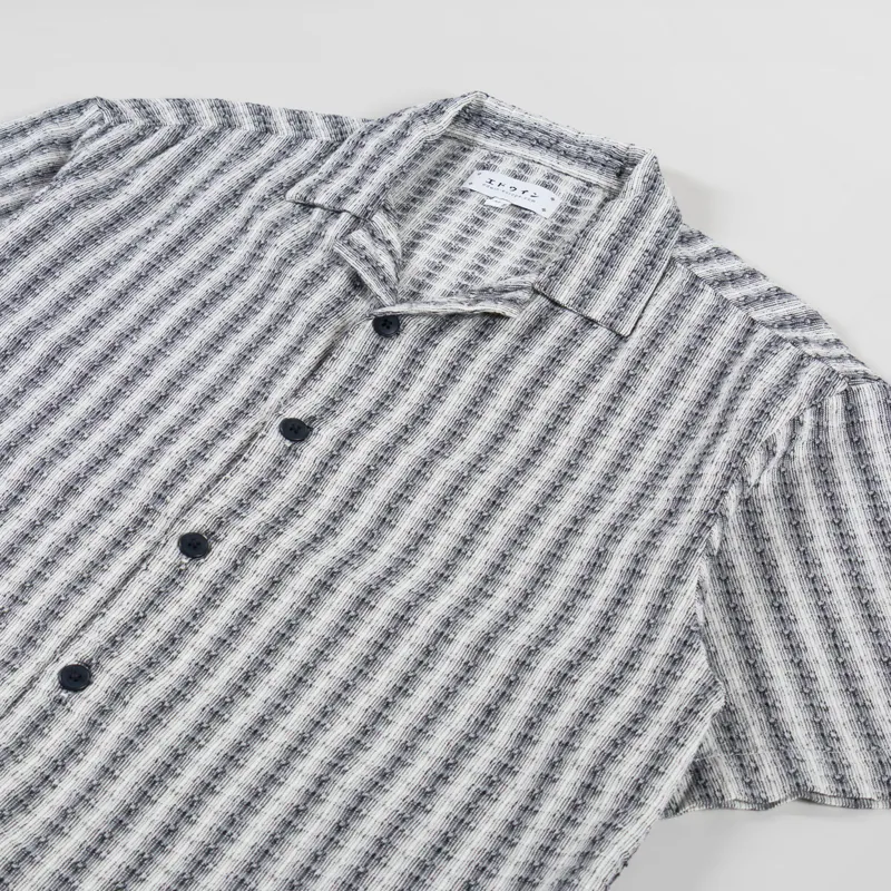 Edwin Saga Shirt Black White Garment Washed-1