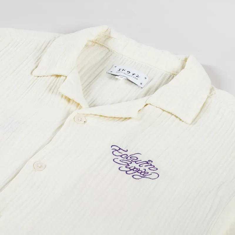 Edwin Melt The Chaos Shirt Cream Garment Washed-5