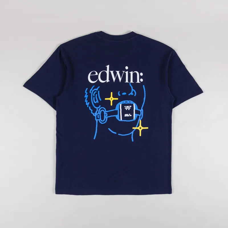 Edwin Fact T Shirt Maritime Blue