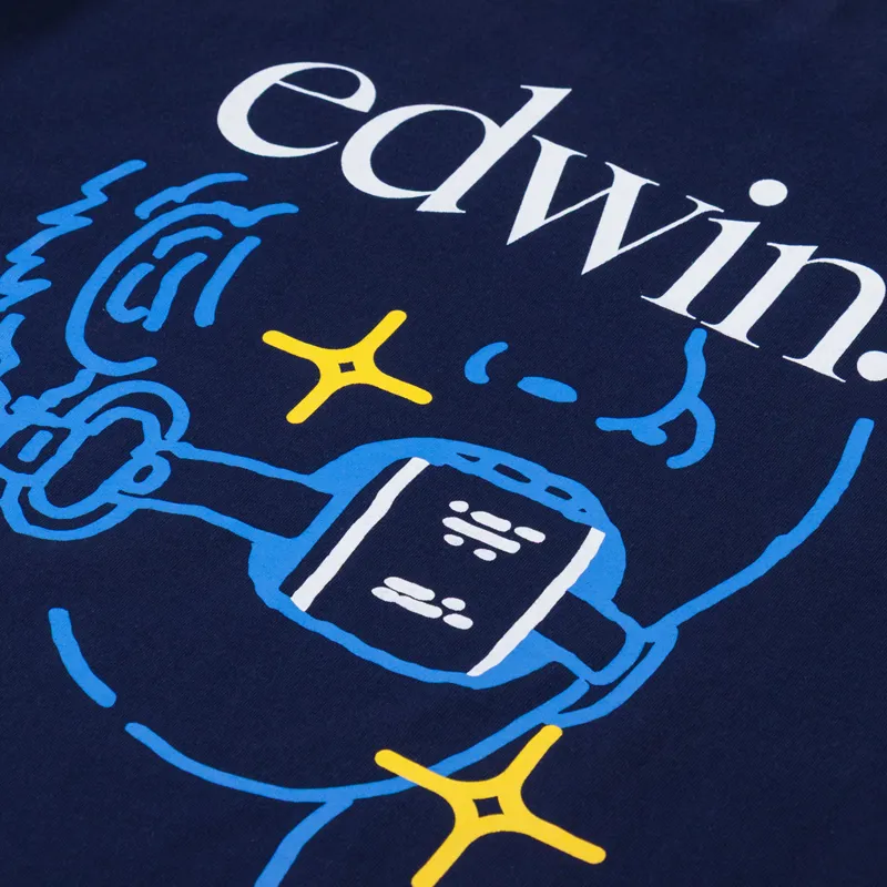 Edwin Fact T Shirt Maritime Blue-4