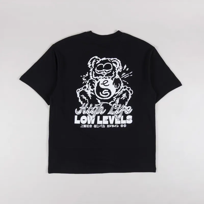 Edwin High Bear T Shirt Black