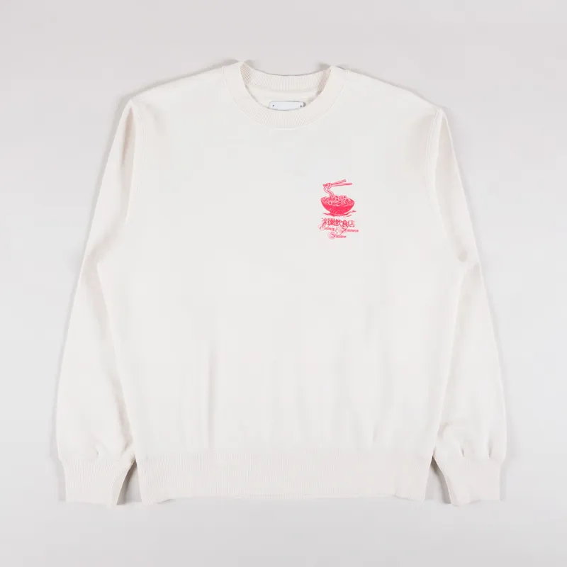 Edwin Ramen Palace Sweat Whisper White-1