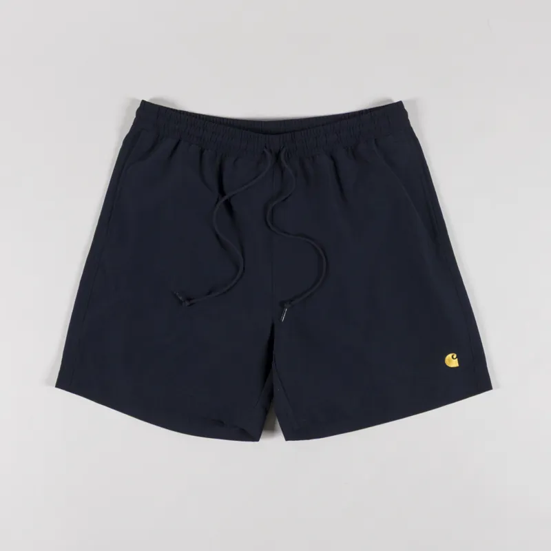 Carhartt WIP Chase Swim Trunks Dark Navy Gold