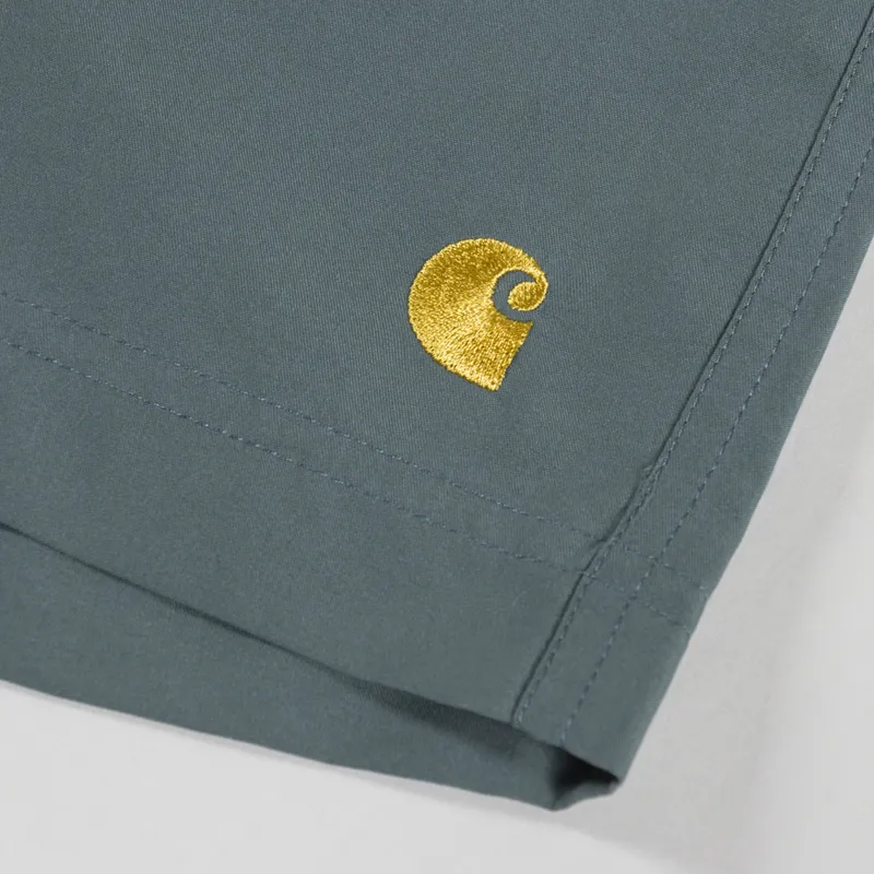 Carhartt WIP Chase Swim Trunks Velvet Green Gold-4
