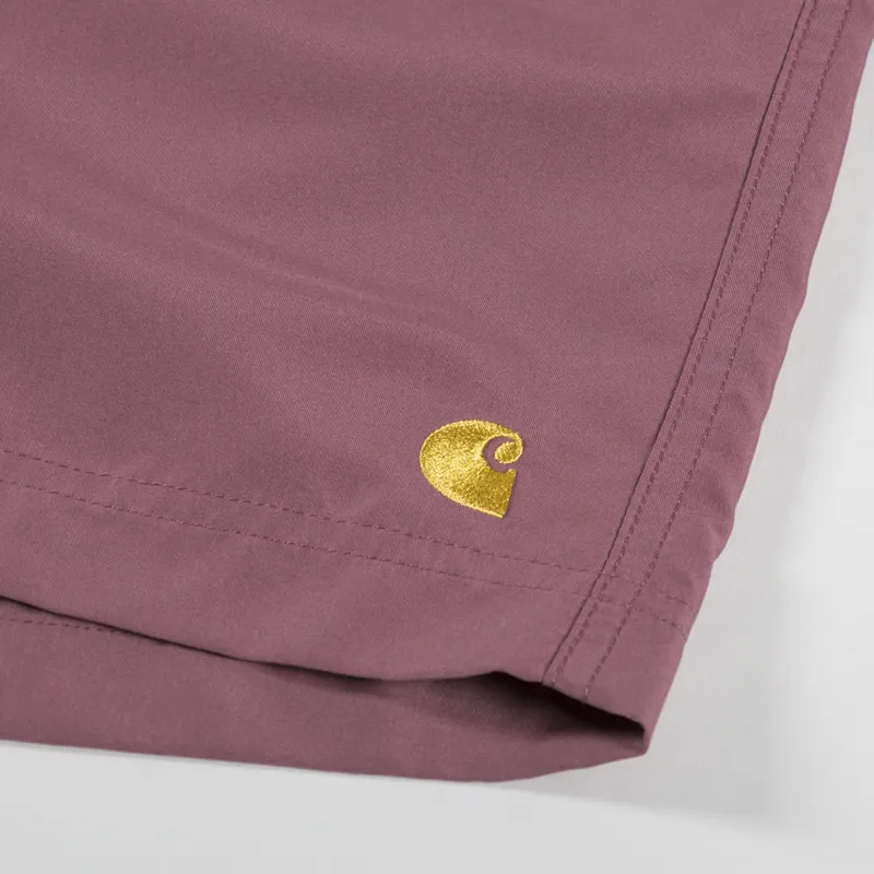 Carhartt WIP Chase Swim Trunks Dusky Pink Gold-7