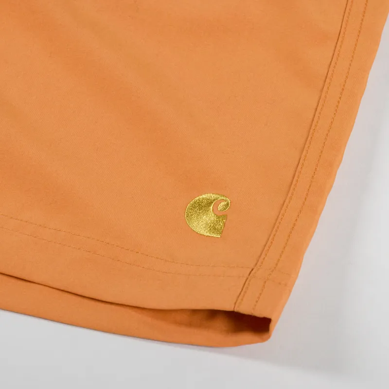 Carhartt WIP Chase Swim Trunks Pumpkin Gold-7