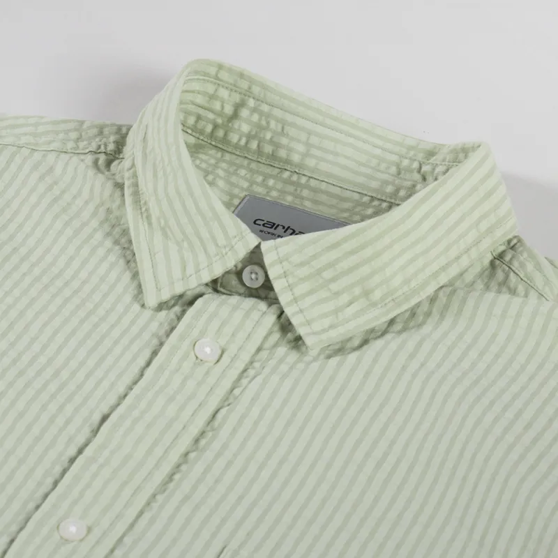 Carhartt WIP Toland Shirt Pale Olive Striped-4