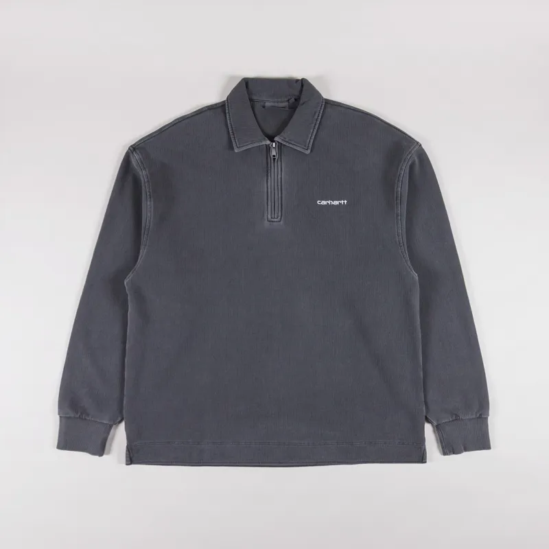 Carhartt WIP Mens Pique Script Zip Sweatshirt Black White