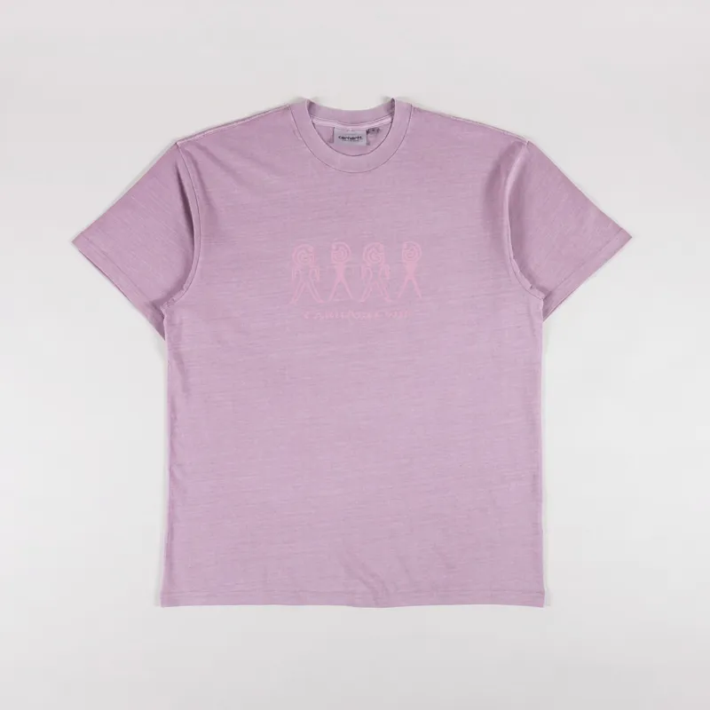 Carhartt WIP Terrestrial T Shirt Pink Fog Hortensia
