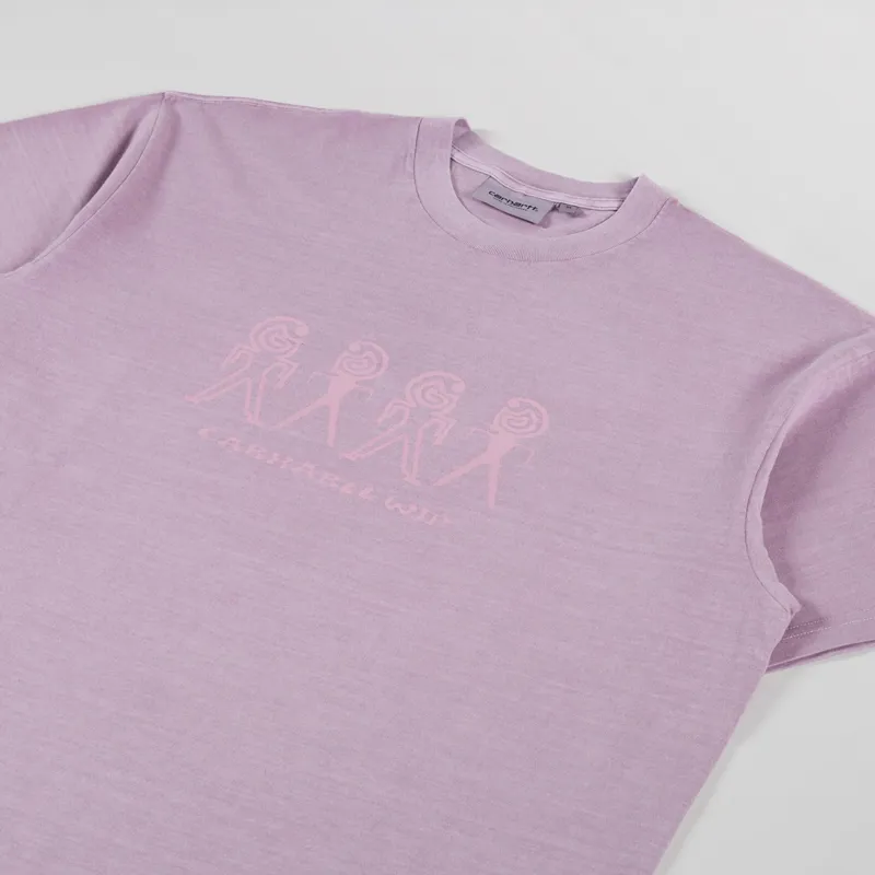 Carhartt WIP Terrestrial T Shirt Pink Fog Hortensia-2