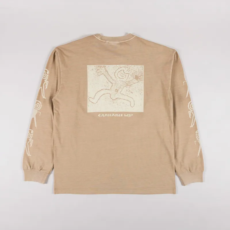 Carhartt WIP Long Sleeve Terrestrial T Shirt Dusty H Brown Natural