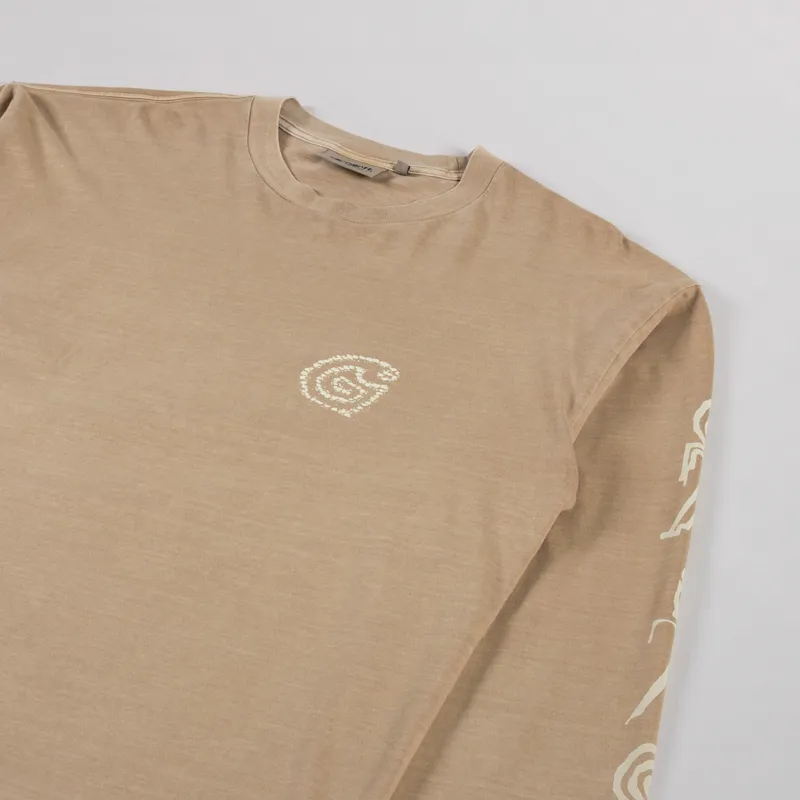 Carhartt WIP Long Sleeve Terrestrial T Shirt Dusty H Brown Natural-3