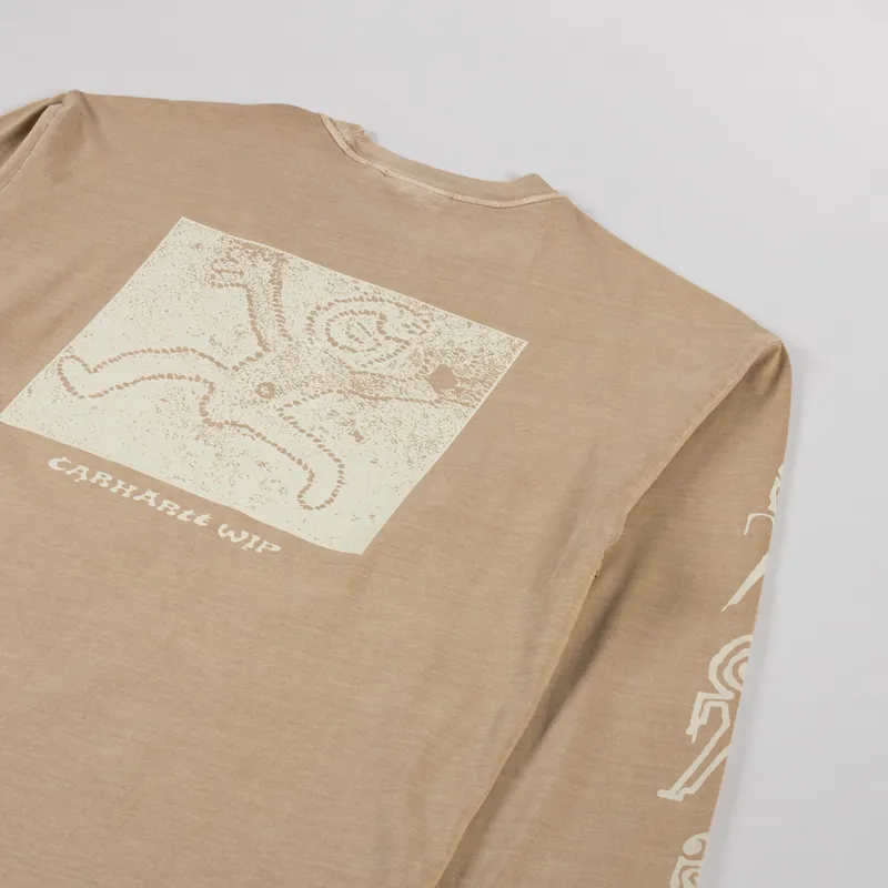 Carhartt WIP Long Sleeve Terrestrial T Shirt Dusty H Brown Natural-2