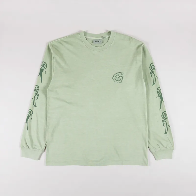 Carhartt WIP Long Sleeve Terrestrial T Shirt Pale Olive Dollar Green-1