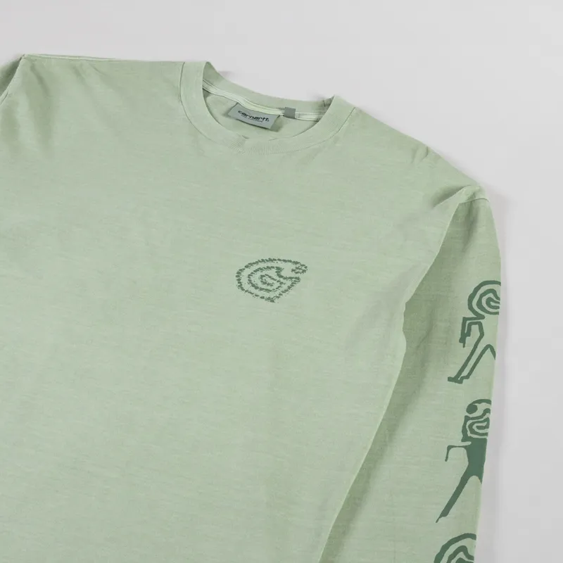 Carhartt WIP Long Sleeve Terrestrial T Shirt Pale Olive Dollar Green-3
