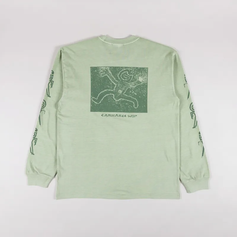 Carhartt WIP Long Sleeve Terrestrial T Shirt Pale Olive Dollar Green