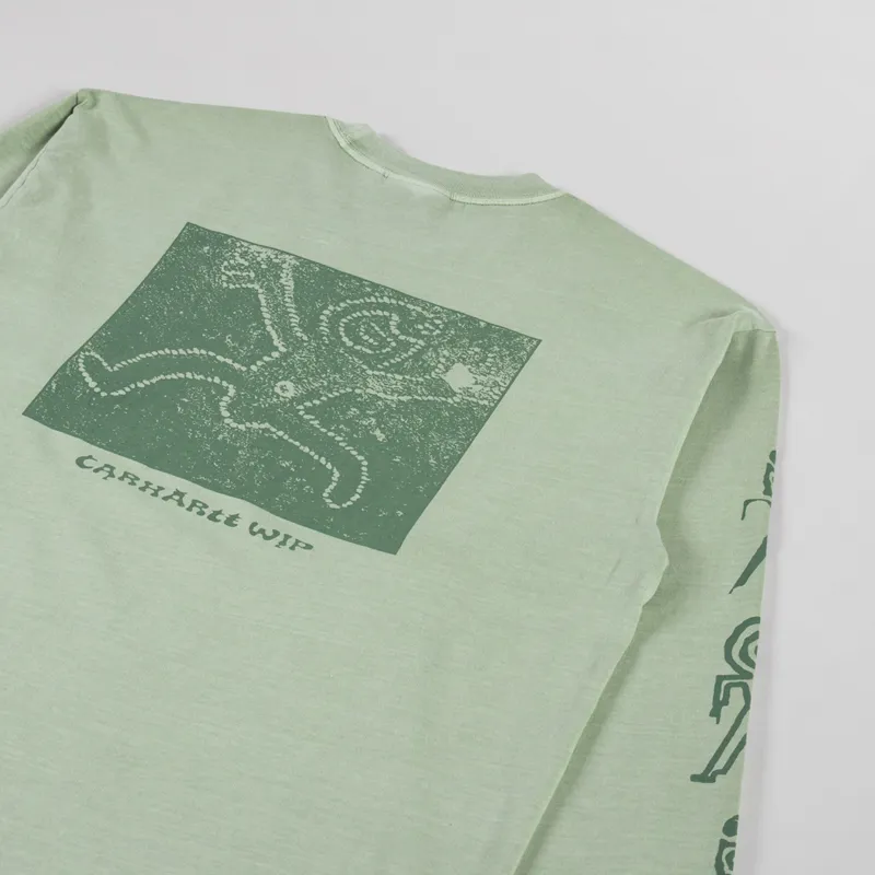 Carhartt WIP Long Sleeve Terrestrial T Shirt Pale Olive Dollar Green-2