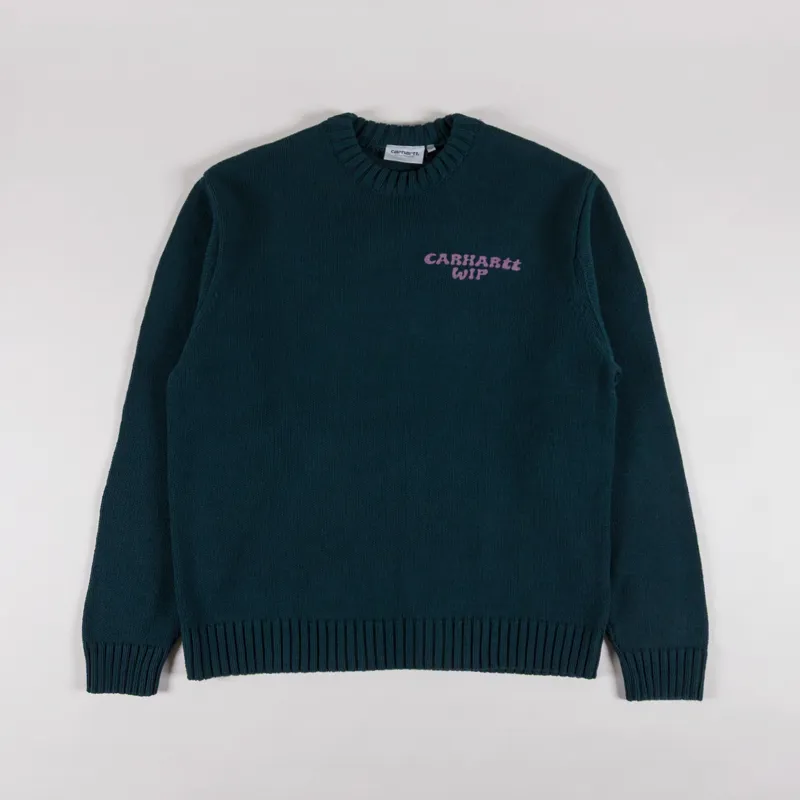 Carhartt WIP Helix Sweater Deep Lagoon-1