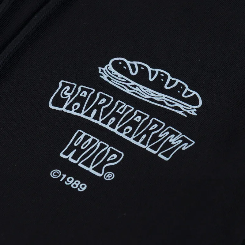 Carhartt WIP Hooded Sandwich Sweatshirt Black Blue Fog-5