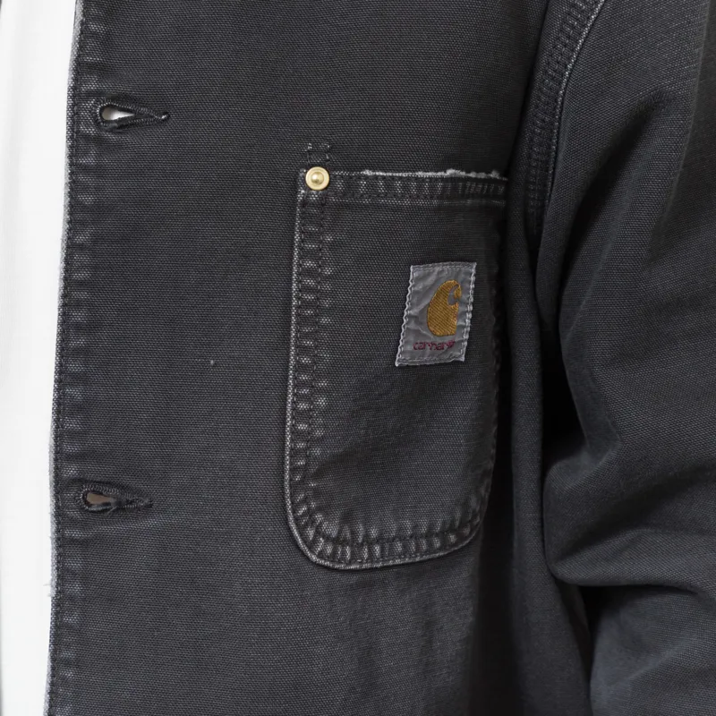 Carhartt WIP OG Chore Coat Black Destroy Wash-6