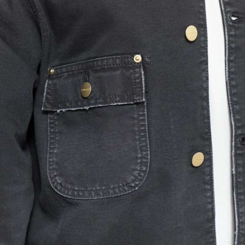 Carhartt WIP OG Chore Coat Black Destroy Wash-5