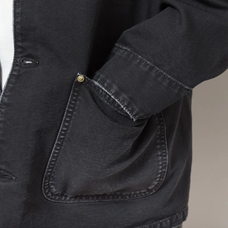 Carhartt WIP OG Chore Coat Black Destroy Wash-8