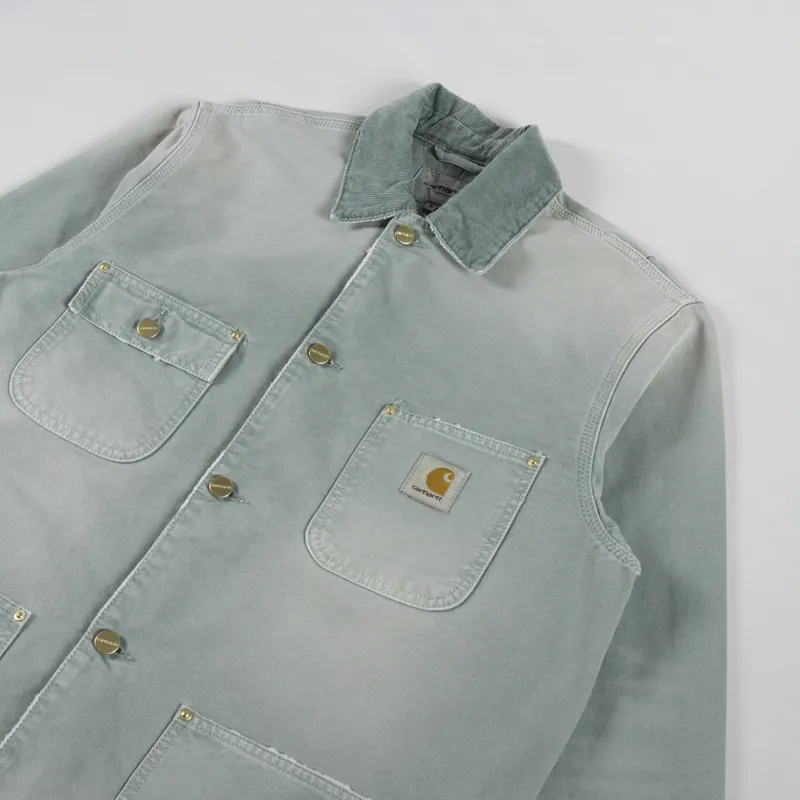 Carhartt WIP OG Chore Coat Shady Green Destroy Wash-2
