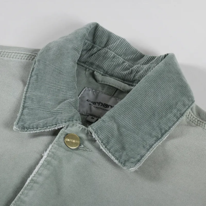 Carhartt WIP OG Chore Coat Shady Green Destroy Wash-4