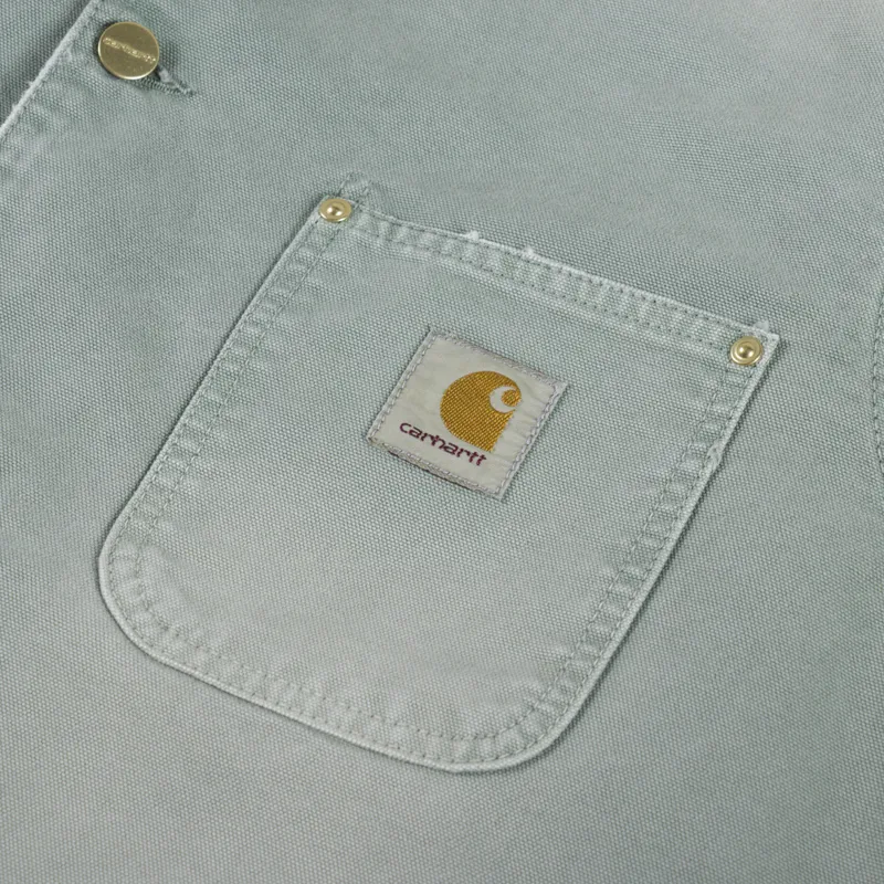 Carhartt WIP OG Chore Coat Shady Green Destroy Wash-5