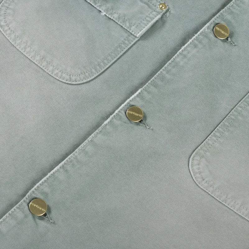 Carhartt WIP OG Chore Coat Shady Green Destroy Wash-7