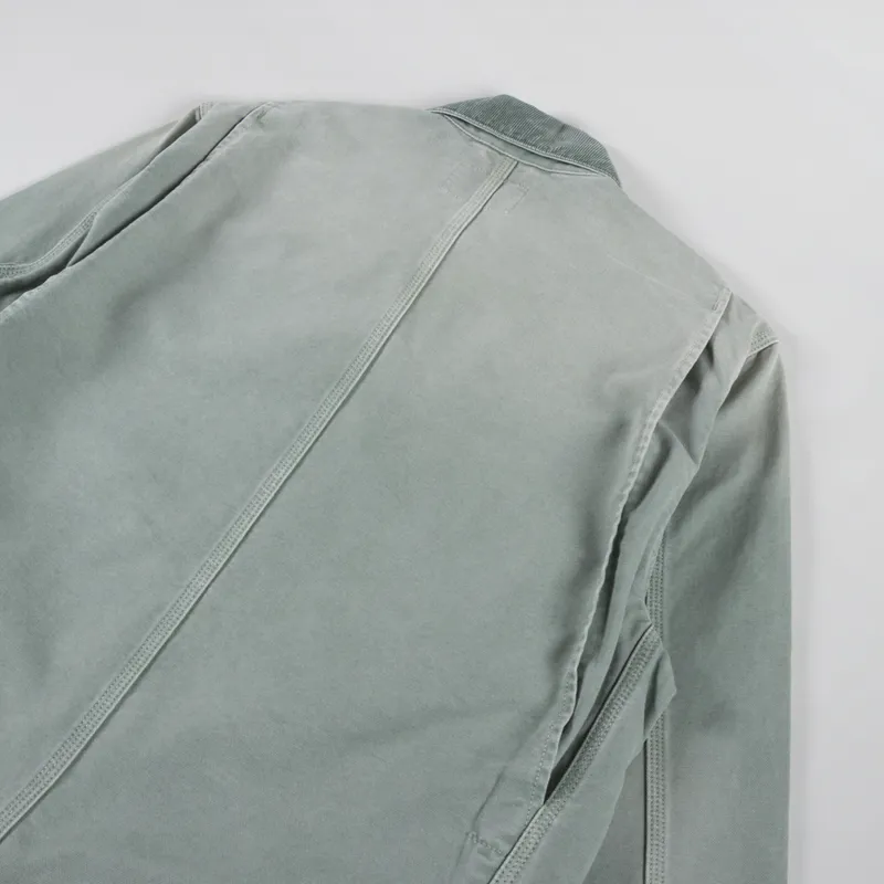Carhartt WIP OG Chore Coat Shady Green Destroy Wash-3