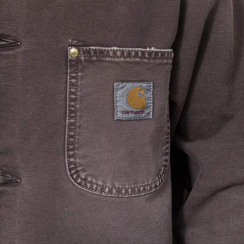 Carhartt WIP OG Chore Coat Tobacco Destroy Wash-6