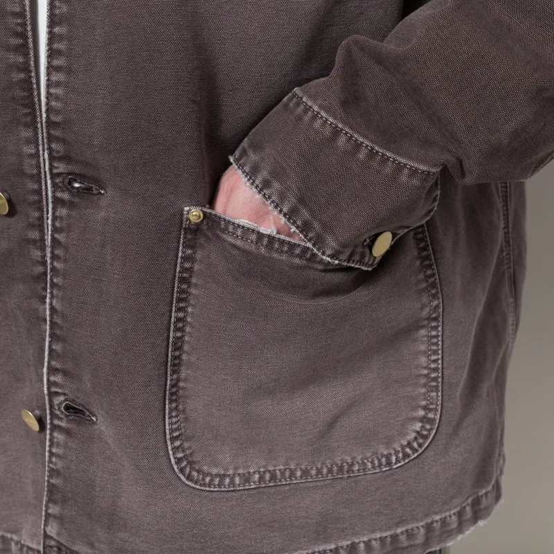 Carhartt WIP OG Chore Coat Tobacco Destroy Wash-9