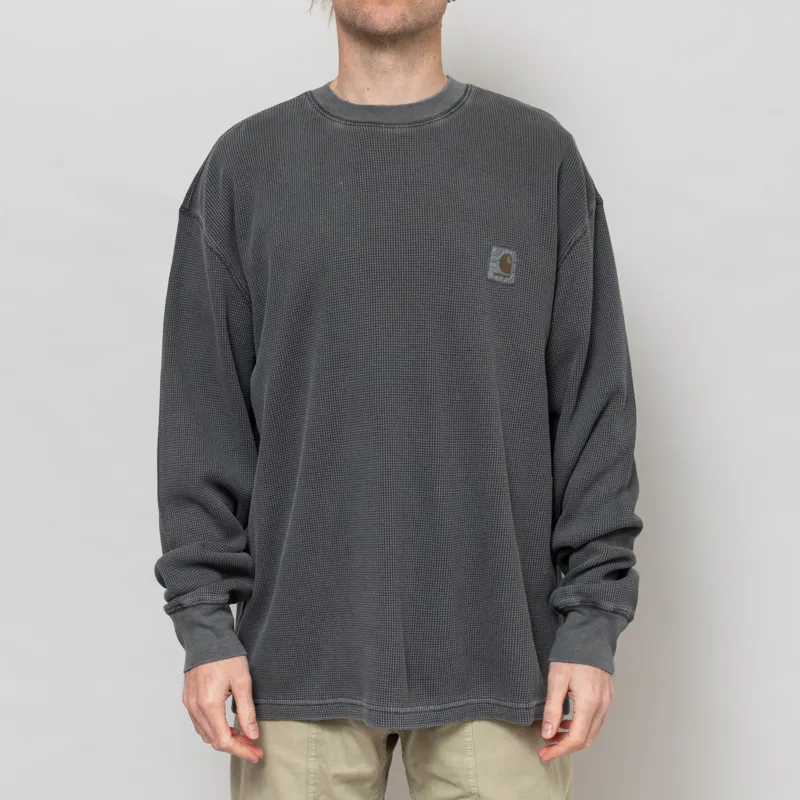 Carhartt WIP Long Sleeve Vista Waffle T Shirt Black