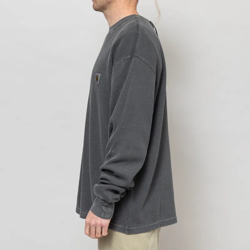 Carhartt WIP Long Sleeve Vista Waffle T Shirt Black-2